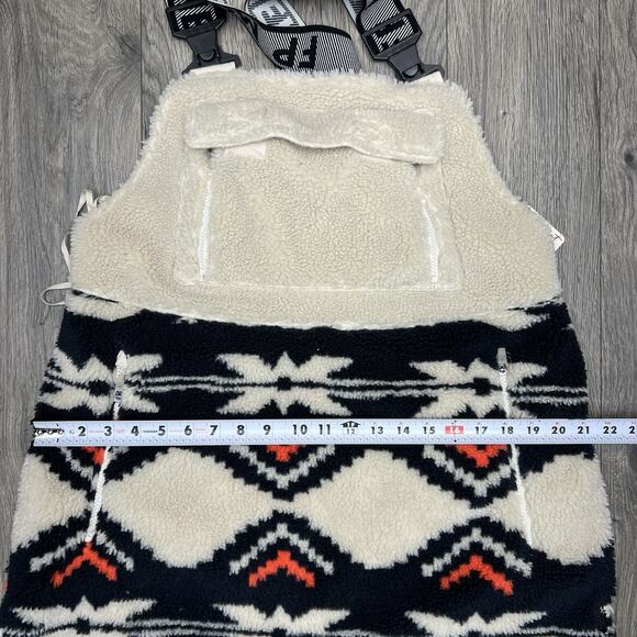 Free People Snow Bib Sz Medium Womens Black White Hit The Slopes Printed - Picture 10 of 15